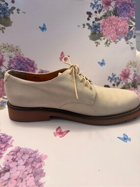 Sherman Shoe’s of Philadelphia Men's Cream Lace-Up Derby Shoes